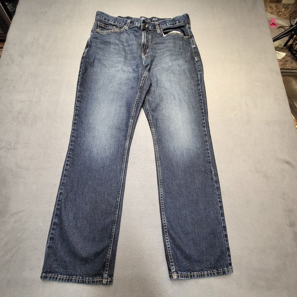 Old Navy Jeans Mens 34x29 Blue Straight Leg Distressed Denim Stretch